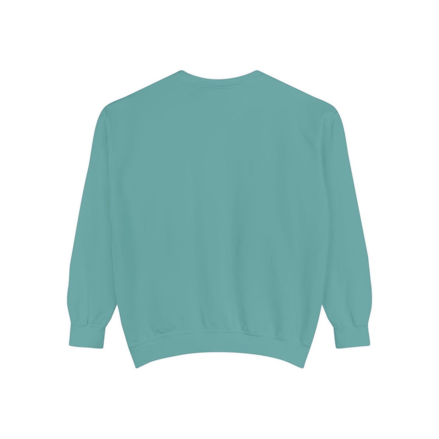 Teal sweatshirt on a white background