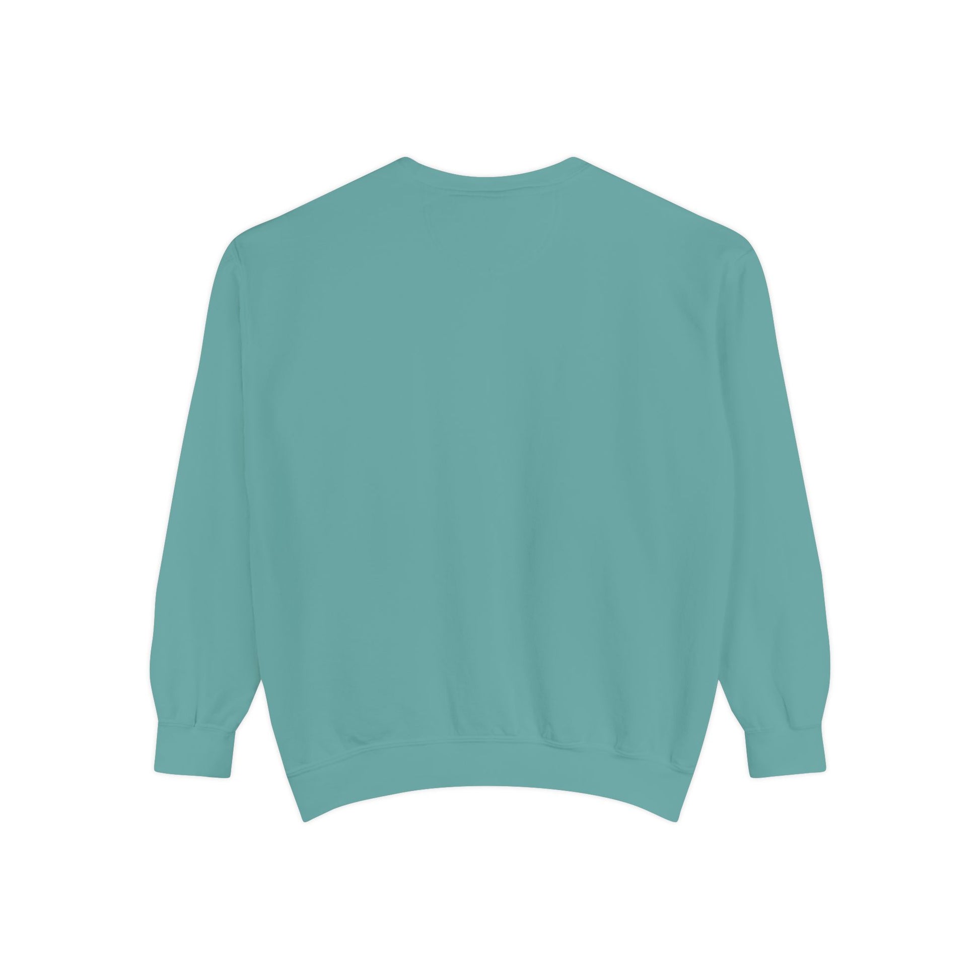 Teal sweatshirt on a white background